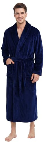 U2SKIIN Herren Fleece Bademantel Plüsch warm kuschelig Morgenmantel | Weich und warm, flauschig, Flanell‑Fleece Bademäntel, Taschen und Bindegürtel,Nachtwäsche Hausmantel Saunamantel Zuhause