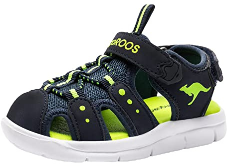 KangaROOS K-Mini, Sandales Mixte Enfant ,Bleu (DK Navy/Lime 4054) - 30 EU