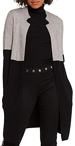 Morgan Gilet Long Mblock, Maglione Cardigan Donna, Nero, TXS