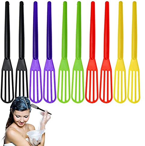 DIYstore, 10 PCS Plastic Hair Coloring Mixer,Hair Color Whisks Dye Cream Mixer,Tint Color Cream Colorful Spoon Applicator Hair Bleaching Highlight Tool for Home Barber Shop Salon