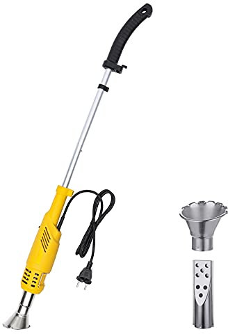 Bruciatore Diserbante, Bruciatore Erbacce, Diserbante Termico Elettrico, 2 Ugelli, due Regolazioni della Temperatura (60°C/650°C), Cavo da 2M, Utilizzato in Giardini e Terrazze (Giallo, EU Plug)