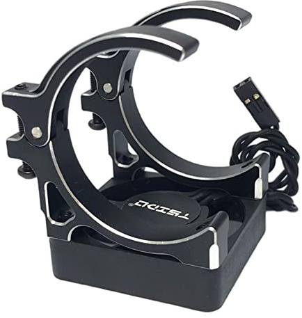 Perfeclan Ventilateur de Refroidissement de Voiture sur RC avec Support, Ventilateur en Aluminium 40x40mm pour, Support Double Noir