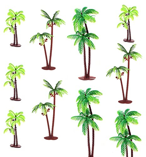HJYZY 60 vasi per piante in miniatura da palma di cocco, 7 cm, 9 cm, 14 cm, per bonsai, decorazioni per cupcake, decorazioni per torte, piante per acquari, edifici, modello paesaggistico