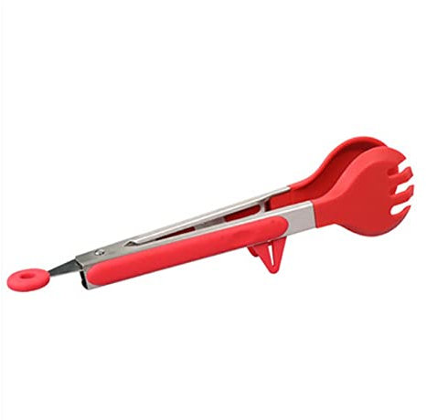 RTHGTFQZ Pinze Cucina Pinze in Acciaio Inox, for Porzione A Buffet, Pasticceria, Barbecue, (Rosso) Dimensioni: 30 Cm, con Maniglia Antiscivolo