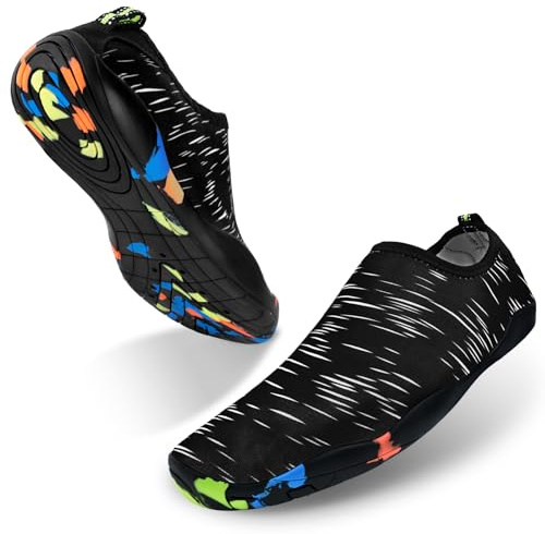 Water Shoes Swim Beach Sea Shoes for Women Men Ladies Swimming Pool Aqua Socks Barefoot Wet Wetsuit,Quick-Dry Lightweight Durable Neoprene Sole for Surf Diving Garden Walk Reef Seaside Sports Pebble