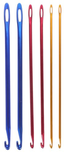 SEWACC 6Pcs Crochets Aiguilles à Tricoter de 2,75 mm, 4mm, 6mm, avec œillet aiguilles à tricoter à tête unique, Convient pour la couture à la main et le tissage