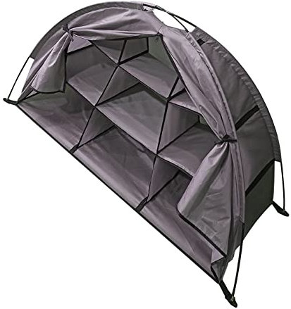 Skoställ，Förvaring Av Campingskor，9 Hylla Klassificerad Organisation Vikbart Campingförvaringsskåp，Bärbart Campingförvaringstält för Entré, Dörröppning och Sovrumsskåp(Folding-Brun)