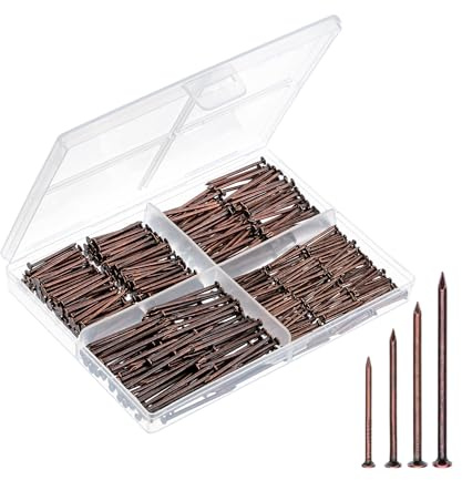 Mr. Pen- Nail Assortment Kit, 600 Pcs, 4 Sizes, Bronze Picture Hangers