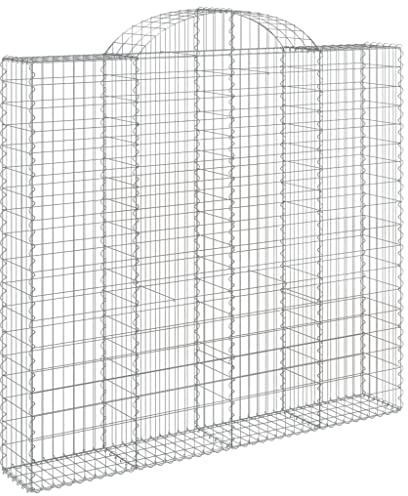 vidaXL Arched Gabion Baskets 5 pcs 200x50x180/200 cm Galvanised Iron - Durable and Versatile Outdoor Decorating Solution