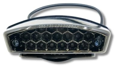 VrAre Motorrad Rücklicht Universal Kennzeichen L- Bremse Hinten Lampe Für Hon&da für Duc&ati Monster M1000 S4R S2R 400 620 900 vesp(Smoke Lens)