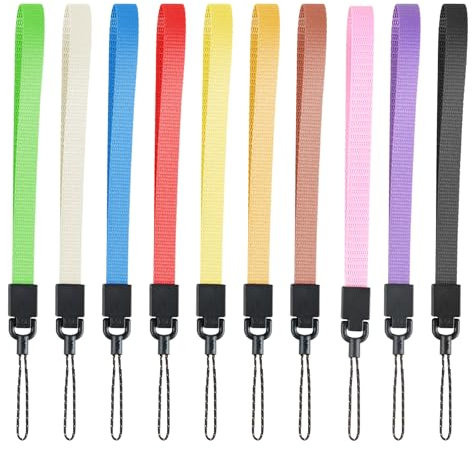GEEHUA 10 Stück Handschlaufe, Handgelenk Lanyards geflochtene flache Schnur für Schlüssel Telefon Camara USB Taschenlampe(Mehrfarbig)