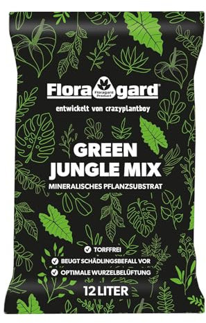 Floragard Green Jungle Mix 12 L – mineralisches, luftiges Pflanzsubstrat für Monstera, Philodendron – sorgt für optimale Drainage & gesundes Wurzelwachstum – ideal für anspruchsvolle Zimmerpflanzen