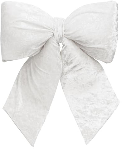 KI Store Weihnachten Schleifen Weiße Christbaumspitze Weihnachtsschleife groß 54cm aus Samt, Schleifen & Bänder Baumschmuck Hochzeit Christbaumschmuck