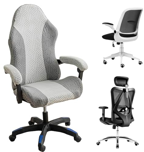 MEGYAD Housse de chaise de jeu : housse de fauteuil de bureau amovible et lavable Housses de chaise universelles extensibles pour ordinateur, chaise de bureau, chaise pivotante
