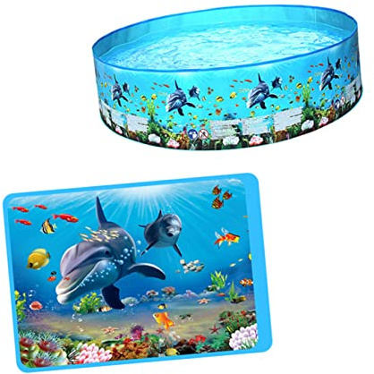 WESIEVYA Piscine Ronde De Jeux d'eau pour Garçon Et Filles Taille l 152x25 Cm en PVC Rigide Résistant Été Extérieur Famille Amusant Bain D'été