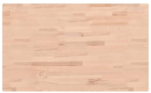 Makastle Waschtischplatte, Holzbohlen für Aufsatzwaschbecken, Tischplatte, Holzplatte, Platte für Heimwerker, Arbeitsplatten, 100x60x4 cm Massivholz Buche