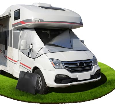 Ezcasch Frontscheibenabdeckung mit Reißverschluss, Umfassender Schutz vor Sonnen, Kalt und Staub, Silberne Scheibenabdeckung für FIAT Ducato Peugeot Boxer Citroen Jumper X250/290 2006-2024