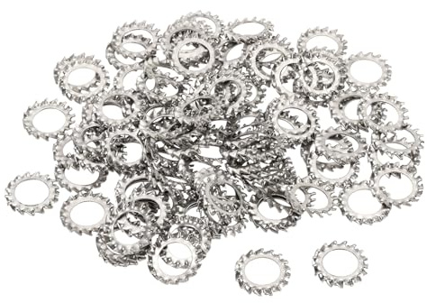 PATIKIL Rondelles Frein Externes M10 À Dents, 100Pcs Assortiment De Rondelles Frein Crantées En Acier Inoxydable 304 Pour Équipements Mécaniques, Fixations Et Attaches, Argenté