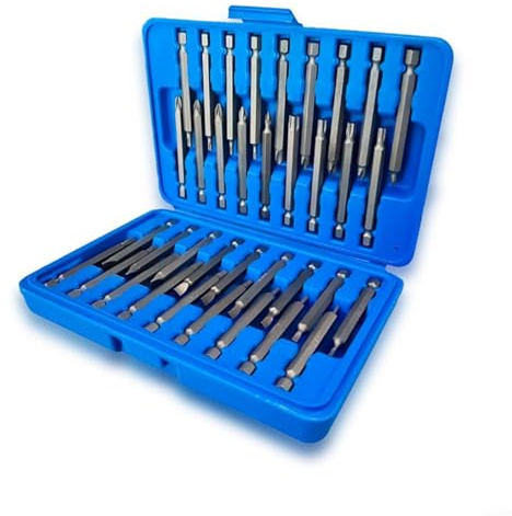 HavenDomicile 36-teiliges Schraubendreher-Bit-Set, 75 mm, extra langer 1/4-Zoll-Schaft für Torx-Flachkopf-Sechskant-Treiber-Bits mit Aufbewahrungsbox für Handwerkzeuge und Bohrmaschinen
