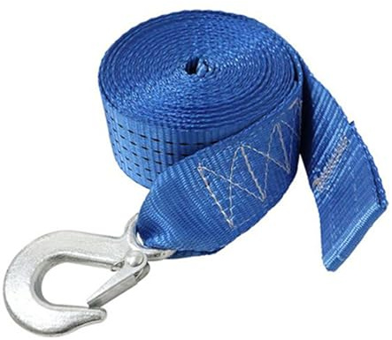 Montesy Sangle de treuil avec crochet pour le remorquage de véhicules - Sangle de remplacement robuste - Accessoires de remorque de bateau - 6 m / 8 m / 10 m