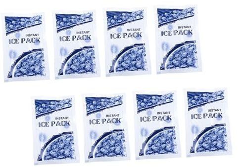 PERSELOSO 8 Stück Einweg Kühlbeutel Schnellkühl Eis Packungen für Sofortige Kühlung Sicher und Langlebig Tragbare Kühlakkus für Verletzungen Mehrzweck Kühlbeutel