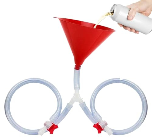 Beer Drinking Funnel, Leak-Proof Hose with Sealing Valve, Party Drinkware Group Activity, Fun Beverage Tool for Men Women Couples Students Teens Family Friends Events