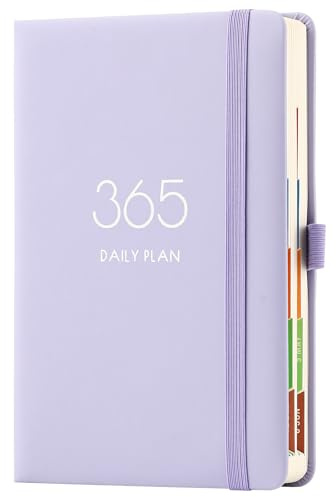 Agenda 2026, formato A5, giorno per pagina, pianificazione giornaliera, per pianificare il tuo anno da gennaio 2026 a dicembre 2026 con linguette mensili, design laterale colorato, passante per penna