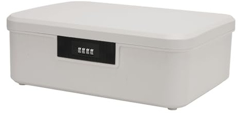Saluaqui Boîte de Stockage de Documents sécurisé avec Verrouillage de Mot de Passe, Organisateur de Fichiers de Grande capacité 16L, Cas de Stockage de Documents de Compartimentation Gris, Maison et
