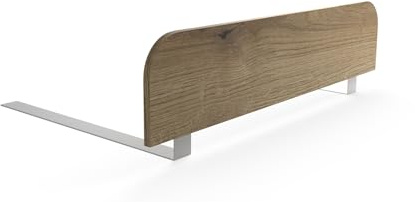 regalik Bettgitter Rausfallschutz Kinderbett 90 x 20 cm, Evoke Eiche | Stabile Absturzsicherung aus laminierter Platte, Montage unter der Matratze, passend für Kinderbett und Babybett
