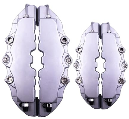 Protector de disco de rueda Kit di coperture per pinze freno anteriori e posteriori, 2 pezzi, universali, per pinze freno a disco auto, coperture finte per sinistra e destra(White S)