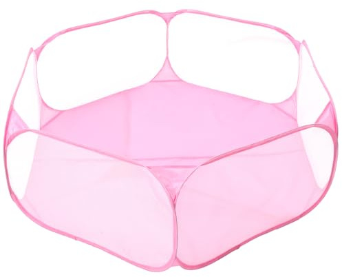 DIYEAH Parc Pliable pour Animaux de Compagnie Intérieur en Polyester Rose, Sécurisé et Portable, pour Chiens et Chats la Maison