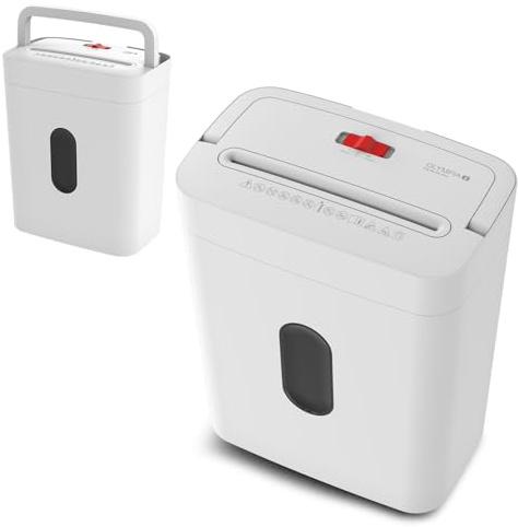 OLYMPIA PS 54 CC Pro Aktenvernichter | Papierschredder mit Partikelschnitt 4×38 mm | Schredder Aktenvernichter für Home Office | Shredder Papier 8-Blatt | Mit universal Aufsatz | Paper Shredder