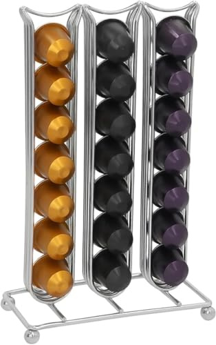 FERRETERIA LEPANTO orta Cápsulas de Café – Organizador Metálico Vertical para tu Cocina o Oficina Compatible con Cápsulas Tipo Nespresso.