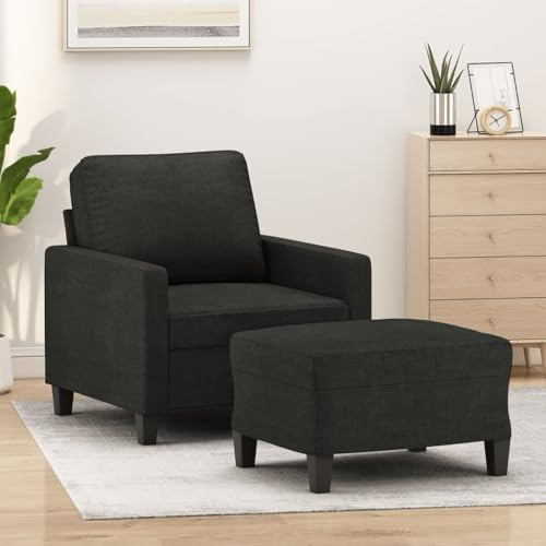 HFXHIJXQ Schlafsessel mit Hocker Schwarz 78x77x80 cm Modernes Design Robustes Metallgestell Langlebig für Wohnzimmer Lounge und Büro