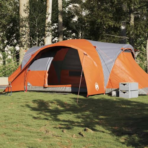 Genérico Tienda Familiar con cúpula Impermeable 6 Personas Gris Naranja, Tiendas de campaña Gris,4009469