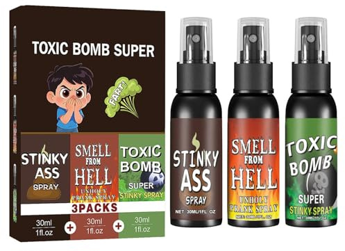 Petoman skämt Spray - 3- praktiskt skämt rolig effekt, stinkande spray för skratt, kontorsfirande semester födelsedag skola klassrum
