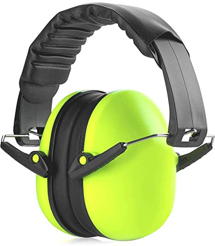 MEDca Cuffie Protezione Udito - Colore Verde Lime Protezione per Udito e Cancellazione del Rumore Cuffie con Riduzione Antirumore Sicura, Adatte a Bambini e Adulti, Perfette per Sparare, Cacciare