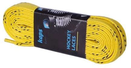 Kaps Agujetas enceradas para patines profesionales de hockey sobre hielo, patines en línea sobre ruedas, algodón de calidad, hecho en Europa (274 cm - 108 pulgadas - amarillo)
