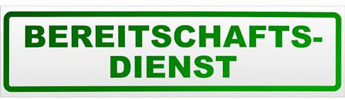 Kiwistar Magnetschild Bereitschaftsdienst - 30cm Grün - reflektierend - magnetisch für Auto PKW Kfz - wiederverwendbares Hinweisschild aus Magnetfolie - für Fahrzeug, Truck