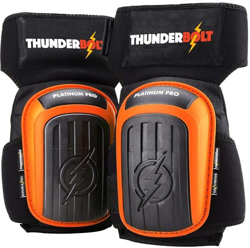 Thunderbolt Genouillère Travail, Genouillères Professionnelles de Coussin de Gel - Genouillere Travaux Bricolage Sol - Protection Genoux Travail Jardinage - Genouillère Carreleur - Knee Pads