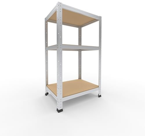 shelfplaza Home 100x60x45cm Schwerlastregal verzinkt mit 3 Böden x 175kg | Kellerregal · Lagerregal · Metallregal · Regale für Kellerraum · Steckregal · Abstellraum Regal