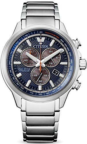 Citizen Herrkronograf Eco-Drive armbandsur titan, blå, Armband