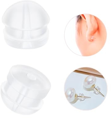 Silikon-Ohrring-Verschlüsse, transparente Ohrring-Verschlüsse, 12 Stück, weiche Ohrring-Stopper, Sicherheitsrückenstopper, Ohrring-Stopper, Ersatz für Fischhaken-Ohrstecker, Creolen