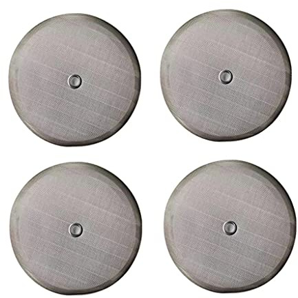 Filtros de prensa francesa de 4.5 pulgadas para prensa de café de 50 onzas/1.5 litros/12 tazas, paquete de 4 filtros de repuesto de pantalla de prensa francesa con anillo central de metal