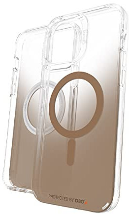 ZAGG Gear 4 Milan Snap Case D30 Protective Case for iPhone 13 Pro Max, 5G, Slim, Shockproof, Wireless Charging, (Clear/Gold)
