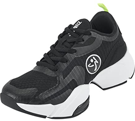 ZUMBA Workout Sneakers, Cute Non-Slip Shoes for Women Classic Air Stomp, Black, 5