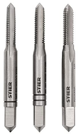 STIER Handgewindebohrer Satz 3-teilig, Vor- Mittel- und Fertigschneider, DIN 352 HSS-G M5, zur Herstellung von DIN13 Innengewinde, Normgerecht, geschliffen, hochwertig