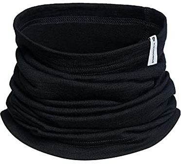 Thermowave Merino Multifunktionstuch Maske - Sport Kopfbedeckung - Schwarz Schlauchtuch für Motorrad, Snowboard, Skifahren - Halstuch Bekleidung, onesize