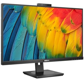 Philips 24B1U5301H - 24 Zoll Full HD Monitor, 5 MP Webcam, höhenverstellbar, Lautsprecher (1920x1080, 75 Hz, HDMI, DisplayPort, USB-C, RJ45, USB Hub) schwarz