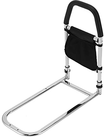 Wakects Barrera de seguridad para cama, barandilla de acero al carbono, pasamanos laterales para cama, protección de manos, barra de seguridad con bolsa de almacenamiento para personas mayores con
